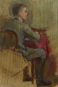 Major A. Jones, Secretary to Italian Section (preparatory study for 'The Supreme War Council in Session at Versailles on 3rd July 1918')