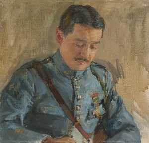 Captain A. Portier, Secretary to the French Delegation (preparatory study for 'The Supreme War Council in Session at Versailles on 3rd July 1918' and 'Armistice Meeting 3rd and 4th November 1918')