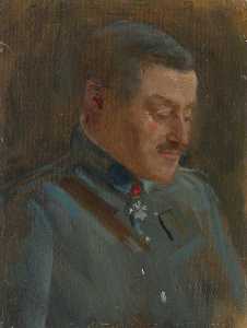 General Henri Mordacq (1868–1943), Military Secretary to President Poincaré (preparatory study for 'The Supreme War Council in Session at Versailles on 3rd July 1918')