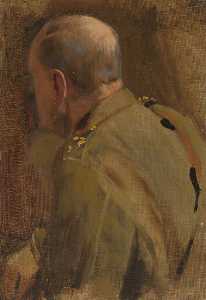 General the Honourable Sir Herbert Alexander Lawrence (1861–1943), Chief of the General Staff (preparatory study for 'The Supreme War Council in Session at Versailles on 3rd July 1918')