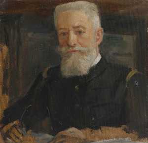 Admiral Ferdinand de Bon (1861–1923), Chief of French Naval Staff (preparatory study for 'The Supreme War Council in Session at Versailles on 3rd July 1918')
