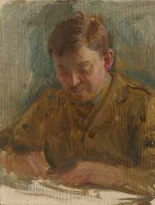 Professor Paul Joseph Mantoux (1877–1956), Interpreter (preparatory study for 'The Supreme War Council in Session at Versailles on 3rd July 1918' and 'Armistice Meeting 3rd and 4th November 1918')