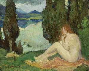 Landscape with a Seated Female Nude