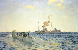 Surrender of U 111 to the Trawler 'Lady Shirley'