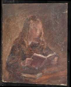 Portrait d'une jeune fille lisant