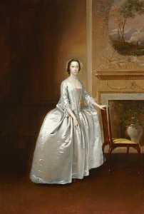 Portrait of an Unknown Lady before a Chimneypiece (possibly Elizabeth Lacey, Mrs Joshua Iremonger III)