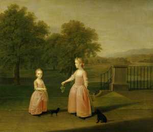 the edgar children charlotte edgar et son sœur elisabeth Edgar , de rouge parc de la maison , Ipswich
