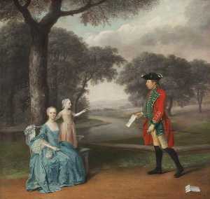 Francis Vincent of Weddington Hall, Warwickshire, with His Wife Mercy and Daughter Ann