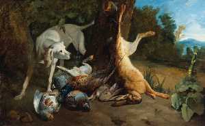 一个 猎犬  与  死  游戏  在  一个  风景