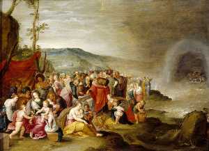 les israélites Rassembler autour Joseph's Sarcophage après l Traversée de le rouge mer