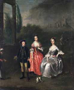 Capitán Roberto Fenwick ( 1716–1802 ) , su esposa Isabela Orde ( re . 1789 ) , y ella hermana ana