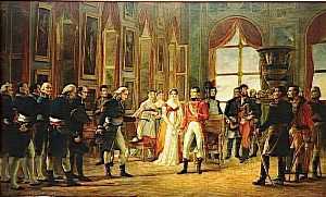 NAPOLEON RECOIT A SAINT CLOUD LE SENATUS CONSULTE QUI LE PROCLAME EMPEREUR DES FRANCAIS.18 MAI 1804