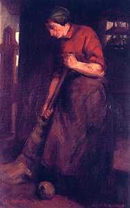 Woman Sweeping, (painting)