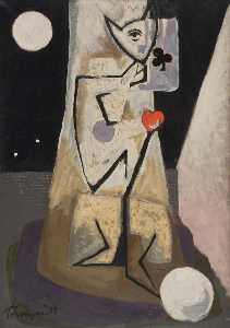 Standing Figure with Ace of Clubs