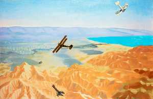 Study for 'The Dead Sea An Enemy Aeroplane over the Dead Sea, Palestine'
