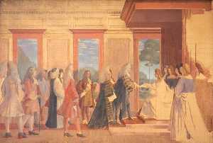Bosquejo para Pintura mural en st Stephen's Sala , Westminster ( el inglés asícomo Escocés Comisionados Presentar la Artículos del acuerdo para el Unión de Reina Ana , 1707 )