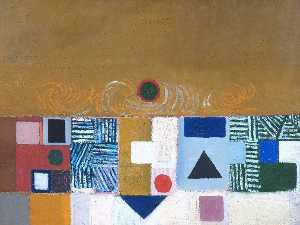Square Motif, Blue and Gold The Eclipse