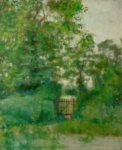 Green Landscape with Gate