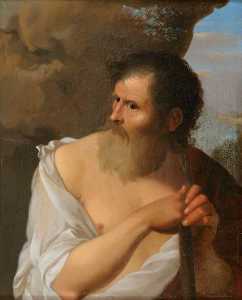 Figure of a Bearded Man (a Philosopher ) Leaning on a Staff