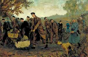 Naval and Marine Prisoners of War on the March ahead of the Allied Advance in Germany between Bremen and Lübeck