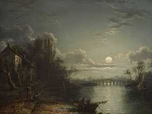 Walton Bridge by Moonlight