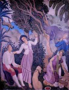 A Tropical Fantasy Charles Reilly's Dining Room Mural (panel 6 of 6)