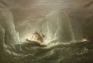 Antarctic Expedition Escape from the Bergs, 1842