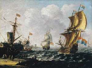 Голландский Levanters в Грубо Море