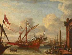 A Galley off a Mediterranean Port