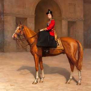 Her Majesty Queen Elizabeth II in the Uniform of the Scots Guards, on 'Imperial'