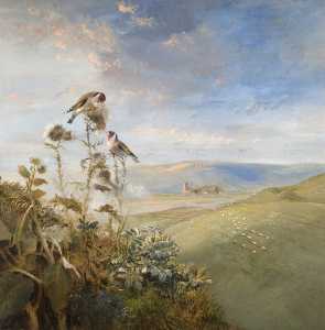 Goldfinches on a Thistle