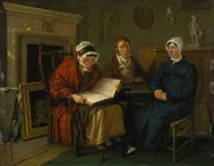 Alessandro Carse ( c . 1770–1843 ) , Artista ( ha detto di essere autoritratto di Alessandro Carse con la sua madre e sorella )