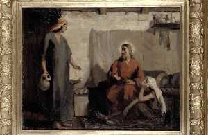 Jésus chez Marthe et Marie (Esquisse)