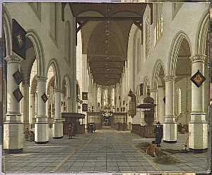 Intérieur de l'Oude Kerk à Delft