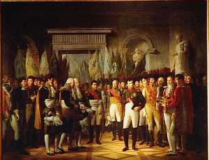 NAPOLEON RECOIT AU PALAIS ROYAL DE BERLIN LES DEPUTES DU SENAT FRANCAIS.19 NOVEMBRE 1806