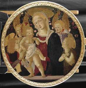 LA VIERGE ET L'ENFANT (avec un jeune saint, le petit saint Jean Baptiste et deux anges)