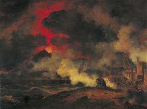 Eruption du Vésuve arrivée le 24 août de l'an 79 de JC sous le règne de Titus