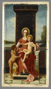 La Vierge trônant avec l'Enfant Jésus et saint Jean Baptiste