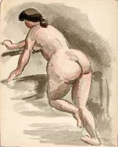 女性裸体斜塔 对  左  膝盖