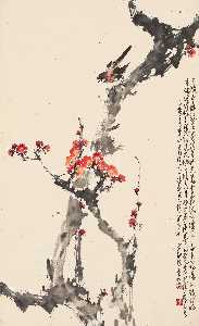 KINGFISHER ON PLUM BLOSSOMS