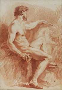 Naked Man with his Left Hand on a Vase