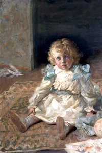 Jack Watts, as a Boy, Seated on a Rug