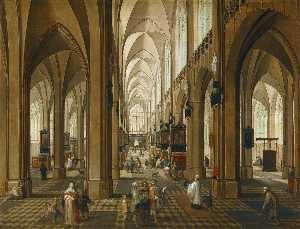 A view of the interior of Antwerp Cathedral