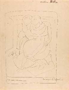 (Study for Lithograph Two Female Figures)