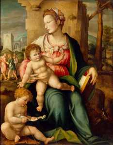 María con el jesús infantil y john