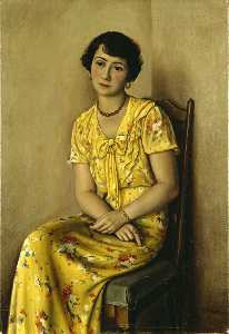 français jeune femme it jaune ( Ritratto de mme . S . )