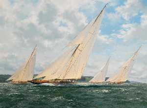Shamrock racing off Norris Castle against Astra (K2), Cambria (K4) and Candida (K8)