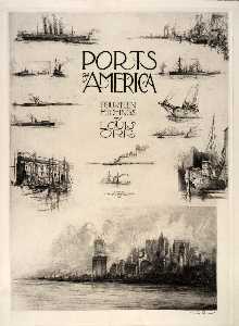página del título ( Notas desde el Artist's Cuaderno de bocetos ) , de la cartera , Puertos de américa