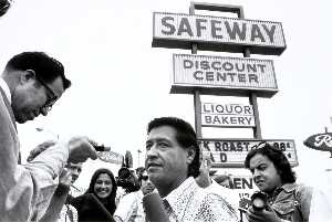 Сезар Чавес в safeway boycott в лос-анджелесе Анджелес