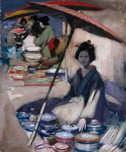 A Japanese Pottery Seller